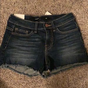 Dark wash denim shorts